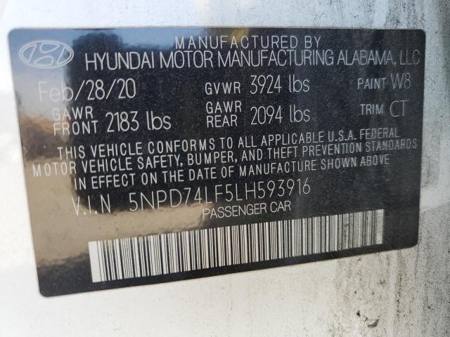 5NPD74LF5LH593916 | 2020 HYUNDAI ELANTRA SE