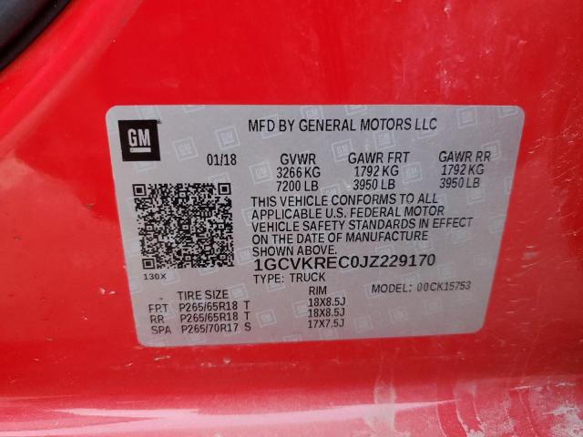 2018 CHEVROLET SLVRD 1500 1GCVKREC0JZ229170