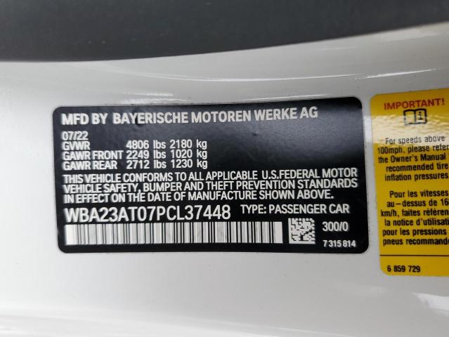 WBA23AT07PCL37448 BMW 430I