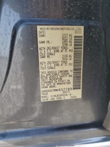 1N6ED1EJ9NN657789 Nissan FRONTIER S