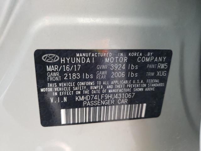 KMHD74LF9HU431067 Hyundai ELANTRA SE