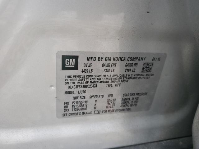 KL4CJFSB4GB623478 Buick Encore Convenience