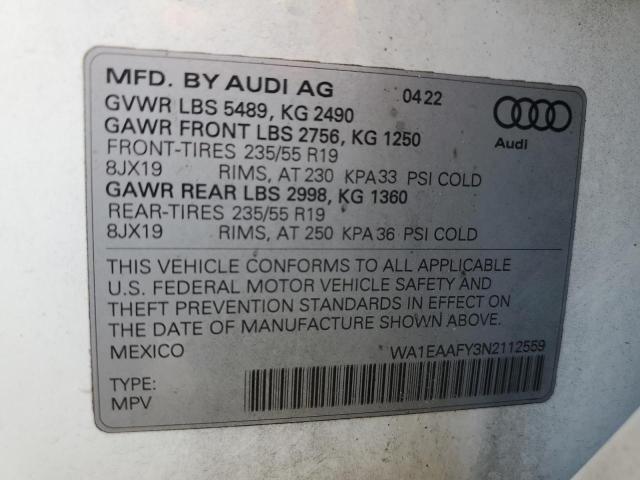 WA1EAAFY3N2112559 2022 AUDI Q5, photo no. 13