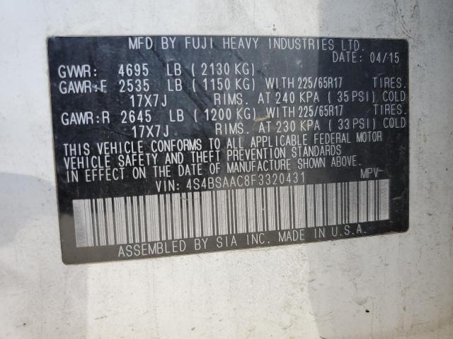 4S4BSAAC8F3320431 Subaru Outback 2.5i