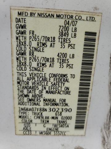 1N6BA07F88N302390 2008 Nissan Titan Xe