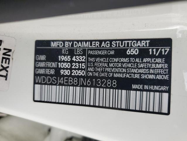 WDDSJ4EB8JN613288 Mercedes-Benz CLA 250