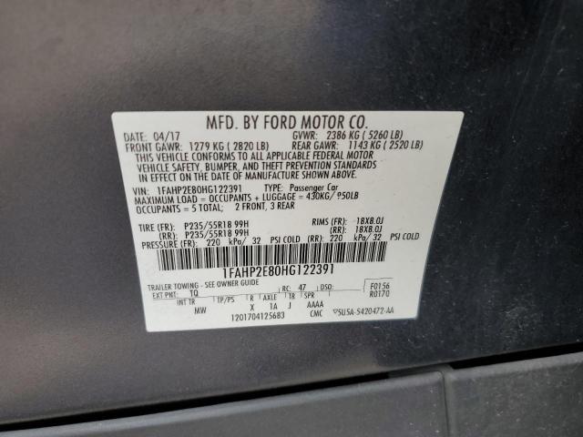 1FAHP2E80HG122391 Ford TAURUS SEL