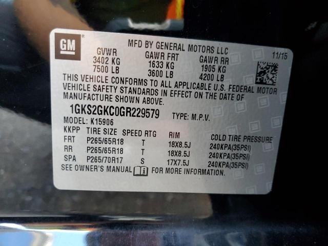 1GKS2GKC0GR229579 GMC Yukon Xl K1500 Slt
