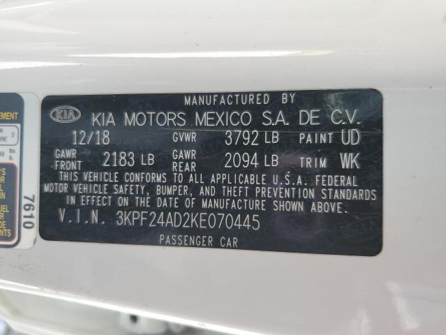 3KPF24AD2KE070445 KIA FORTE FE