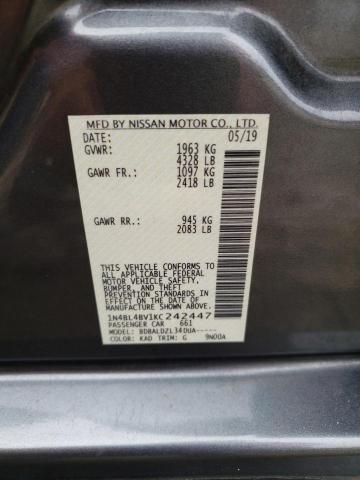 2019 NISSAN ALTIMA S - 1N4BL4BV1KC242447