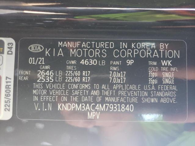 KNDPM3AC4M7931840 | 2021 KIA SPORTAGE L