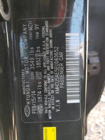 KMHCU5AE5EU163652 Hyundai ACCENT GLS