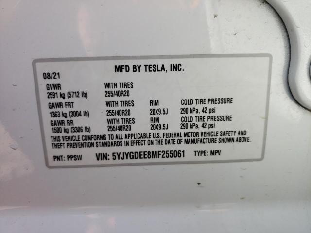 5YJYGDEE8MF255061 Tesla Model Y  10