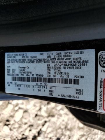 2019 FORD FIESTA SE - 3FADP4BJ4KM109481