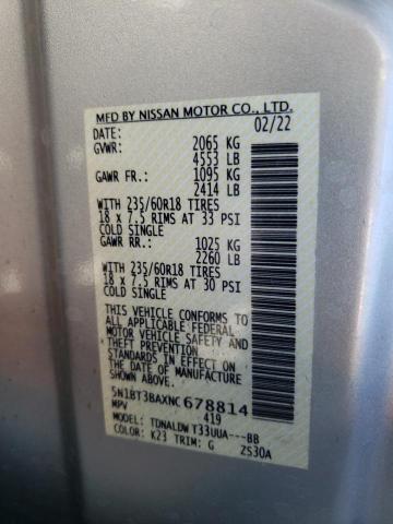 5N1BT3BAXNC678814 Nissan ROGUE SV