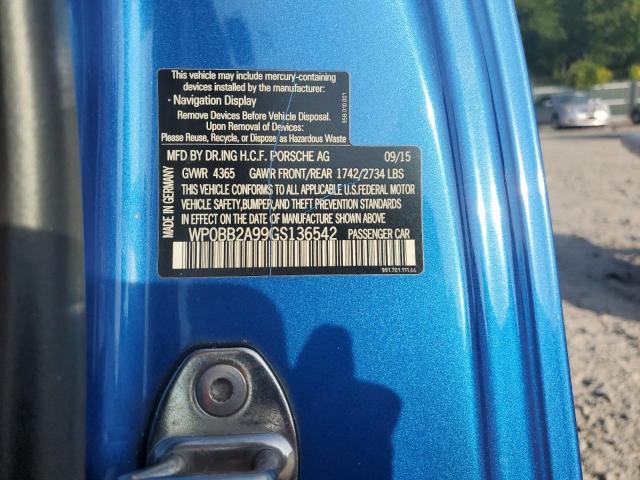 2016 PORSCHE 911 TARGA - WP0BB2A99GS136542