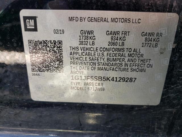 2019 CHEVROLET SONIC PREM - 1G1JF5SB5K4129287