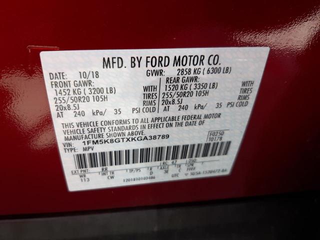 1FM5K8GTXKGA38789 Ford EXPLORER SPORT