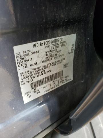 1FTPW14554FA29750 2004 Ford F150 Supercrew 1FTPW14554FA29750 2004 Ford F150 Supercrew