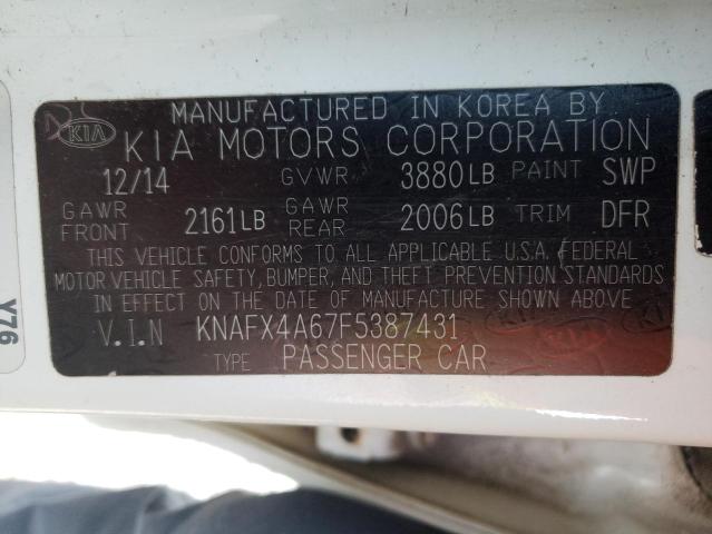 KNAFX4A67F5387431 KIA FORTE LX