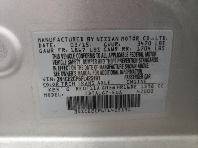 3N1CE2CP6FL425191 Nissan Versa Note S
