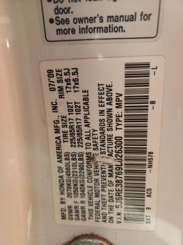 5J6RE38769L026300 2009 Honda Cr-V Exl