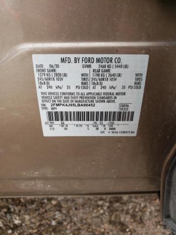 2FMPK4J95LBA90452 | 2020 FORD EDGE SEL