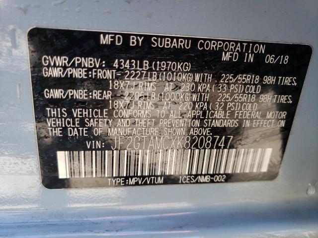 JF2GTAMCXK8208747 Subaru Crosstrek Limited