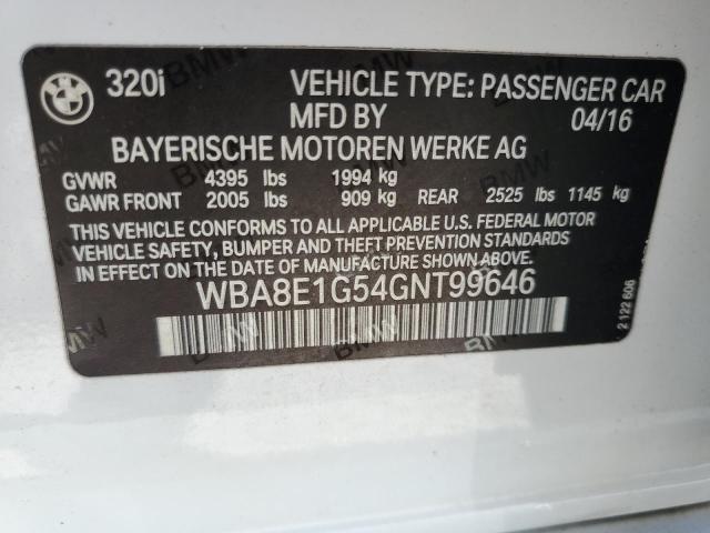 WBA8E1G54GNT99646 BMW 320 I