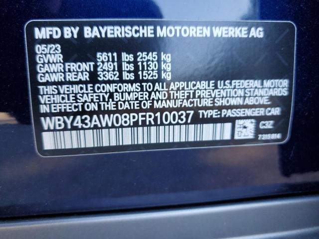 2023 BMW I4 EDRIVE3 WBY43AW08PFR10037