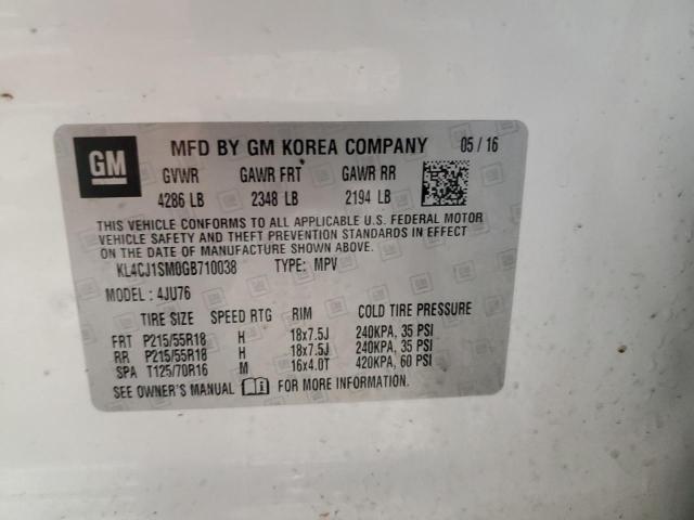 KL4CJ1SM0GB710038 2016 BUICK ENCORE, photo no. 12