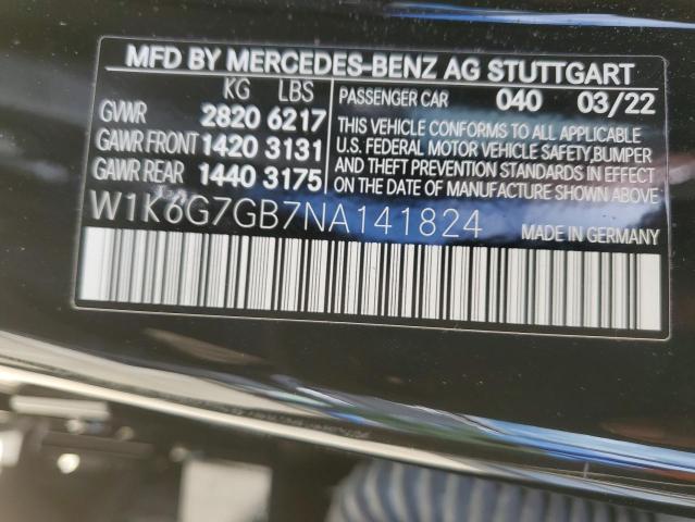 2022 MERCEDES-BENZ S 580 4MAT - W1K6G7GB7NA141824
