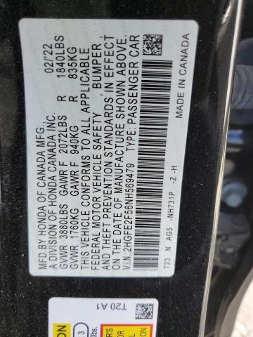 2HGFE2F56NH569479 Honda Civic Sport