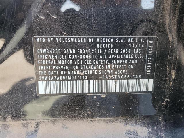 2015 VOLKSWAGEN GOLF TDI 3VW2A7AU9FM047143