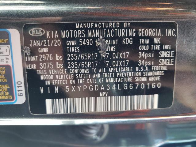 5XYPGDA34LG670160 KIA SORENTO L