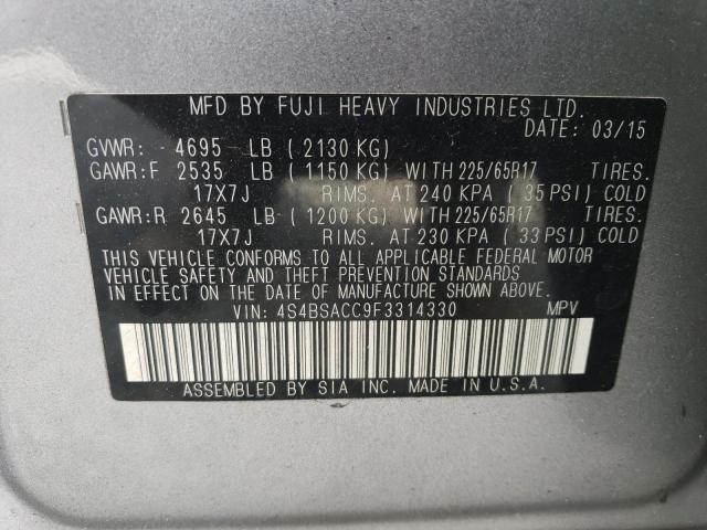 4S4BSACC9F3314330 Subaru Outback 2.5i Premium