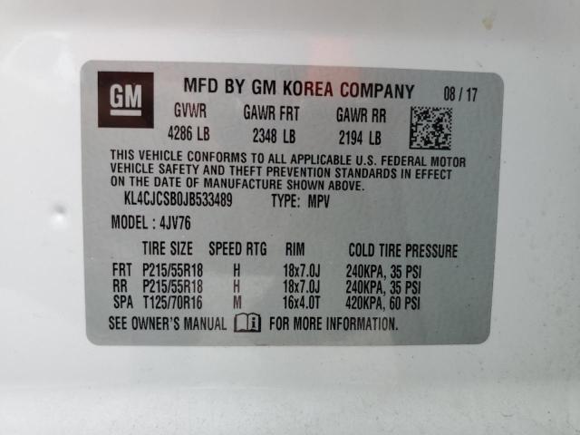 KL4CJCSB0JB533489 Buick Encore Essence