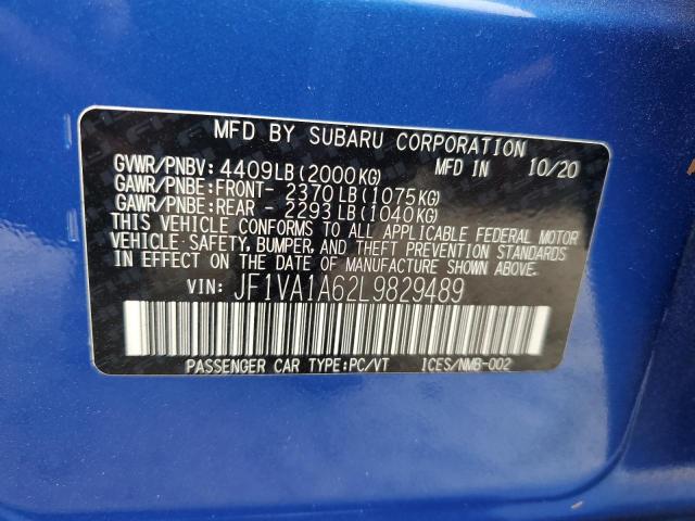 JF1VA1A62L9829489 Subaru WRX