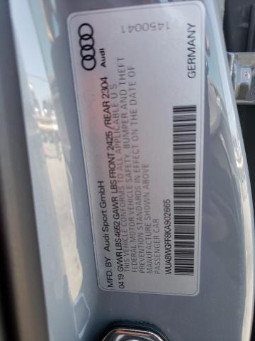 2019 AUDI RS3 WUABWGFF8KA902665