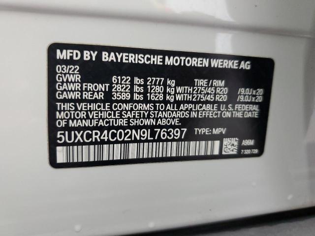 5UXCR4C02N9L76397 BMW X5 SDRIVE 13