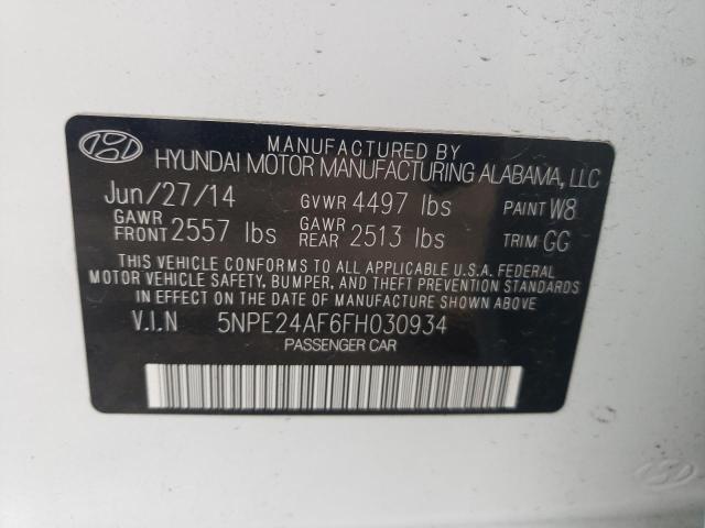 2015 Hyundai Sonata Se 2.4L(VIN: 5NPE24AF6FH030934