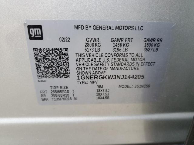 1GNERGKW3NJ144205 Chevrolet Traverse L 13