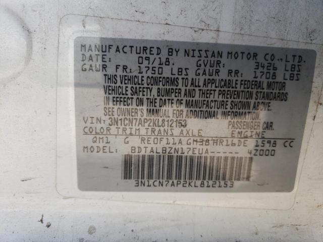 2019 NISSAN VERSA S - 3N1CN7AP2KL812153