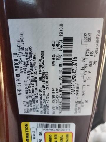 2016 FORD FUSION TIT - 3FA6P0K9XGR253716