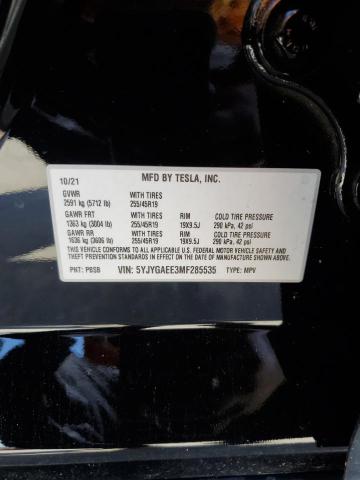 5YJYGAEE3MF285535 Tesla Model Y  10