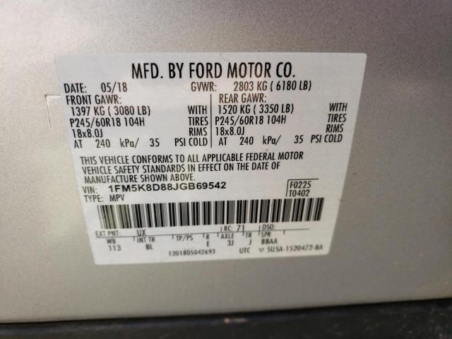 VIN 1FM5K8D88JGB69542 2018 FORD EXPLORER no.14