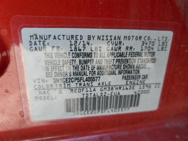 3N1CE2CP5FL405577 Nissan Versa Note S