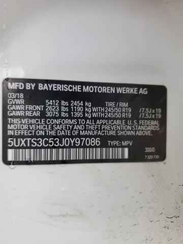5UXTS3C53J0Y97086 BMW X3 Xdrivem40i
