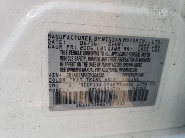 2016 NISSAN SENTRA SL 3N1AB7AP8GY304232