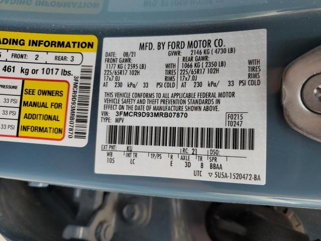 3FMCR9D93MRB07870 Ford Bronco Sport Badlands